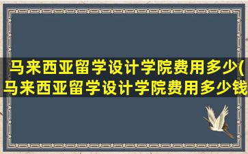 马来西亚留学设计学院费用多少(马来西亚留学设计学院费用多少钱)