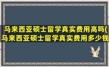 马来西亚硕士留学真实费用高吗(马来西亚硕士留学真实费用多少钱)