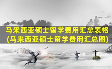 马来西亚硕士留学费用汇总表格(马来西亚硕士留学费用汇总图)