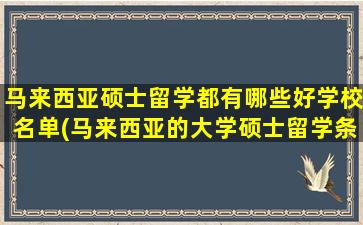 马来西亚硕士留学都有哪些好学校名单(马来西亚的大学硕士留学条件)