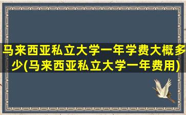 马来西亚私立大学一年学费大概多少(马来西亚私立大学一年费用)