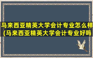 马来西亚精英大学会计专业怎么样(马来西亚精英大学会计专业好吗)