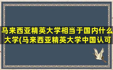 马来西亚精英大学相当于国内什么大学(马来西亚精英大学中国认可吗)