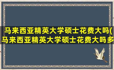 马来西亚精英大学硕士花费大吗(马来西亚精英大学硕士花费大吗多少钱)