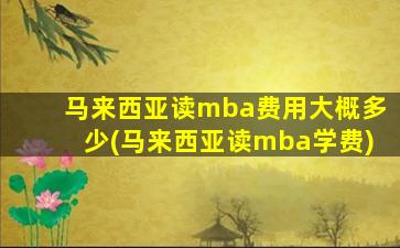 马来西亚读mba费用大概多少(马来西亚读mba学费)