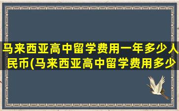 马来西亚高中留学费用一年多少人民币(马来西亚高中留学费用多少)