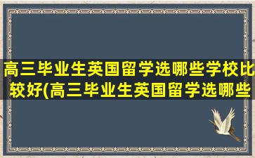 高三毕业生英国留学选哪些学校比较好(高三毕业生英国留学选哪些学校合适)