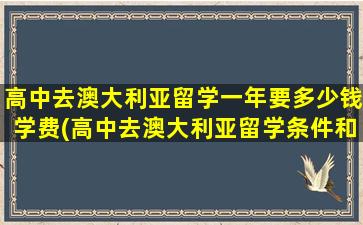 高中去澳大利亚留学一年要多少钱学费(高中去澳大利亚留学条件和费用)