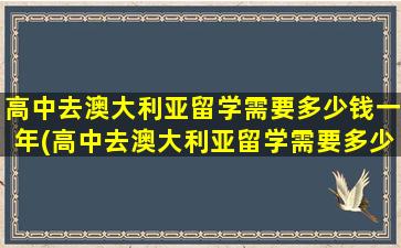 高中去澳大利亚留学需要多少钱一年(高中去澳大利亚留学需要多少钱)