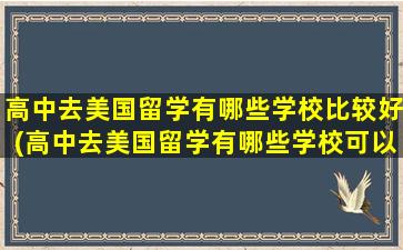 高中去美国留学有哪些学校比较好(高中去美国留学有哪些学校可以读)