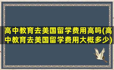 高中教育去美国留学费用高吗(高中教育去美国留学费用大概多少)