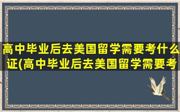 高中毕业后去美国留学需要考什么证(高中毕业后去美国留学需要考什么科目)