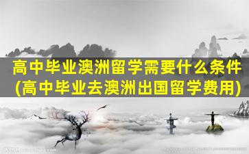 高中毕业澳洲留学需要什么条件(高中毕业去澳洲出国留学费用)