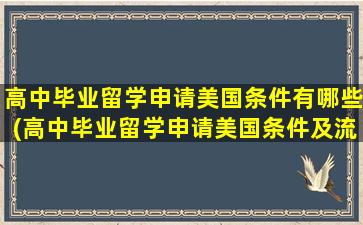 高中毕业留学申请美国条件有哪些(高中毕业留学申请美国条件及流程)