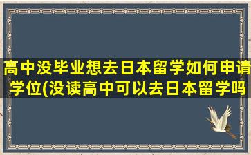 高中没毕业想去日本留学如何申请学位(没读高中可以去日本留学吗)