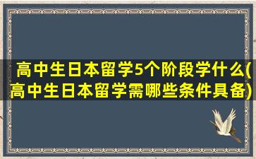 高中生日本留学5个阶段学什么(高中生日本留学需哪些条件具备)