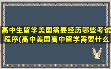 高中生留学美国需要经历哪些考试程序(高中美国高中留学需要什么)