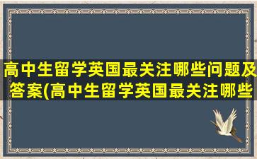 高中生留学英国最关注哪些问题及答案(高中生留学英国最关注哪些问题和答案)