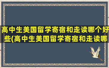 高中生美国留学寄宿和走读哪个好些(高中生美国留学寄宿和走读哪个好一些)