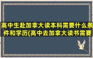 高中生赴加拿大读本科需要什么条件和学历(高中去加拿大读书需要什么条件)