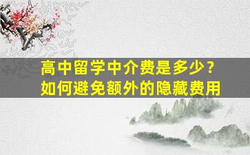 高中留学中介费是多少？如何避免额外的隐藏费用