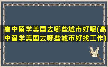 高中留学美国去哪些城市好呢(高中留学美国去哪些城市好找工作)