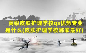 高级皮肤护理学校qs优势专业是什么(皮肤护理学校哪家最好)