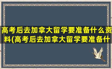 高考后去加拿大留学要准备什么资料(高考后去加拿大留学要准备什么东西)