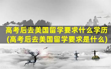 高考后去美国留学要求什么学历(高考后去美国留学要求是什么)