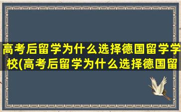 高考后留学为什么选择德国留学学校(高考后留学为什么选择德国留学好)