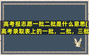 高考报志愿一批二批是什么意思(高考录取表上的一批，二批，三批分别是指什么)