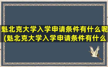 魁北克大学入学申请条件有什么呢(魁北克大学入学申请条件有什么呢英语)