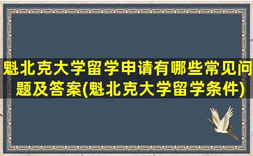 魁北克大学留学申请有哪些常见问题及答案(魁北克大学留学条件)