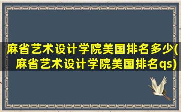 麻省艺术设计学院美国排名多少(麻省艺术设计学院美国排名qs)