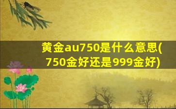 黄金au750是什么意思(750金好还是999金好)