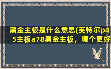 黑金主板是什么意思(英特尔p45主板a78黑金主板，哪个更好)