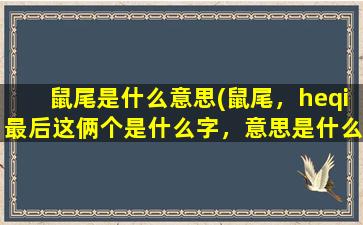 鼠尾是什么意思(鼠尾，heqi最后这俩个是什么字，意思是什么，求解)