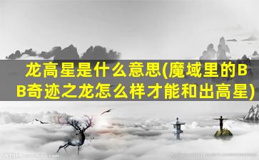 龙高星是什么意思(魔域里的BB奇迹之龙怎么样才能和出高星)